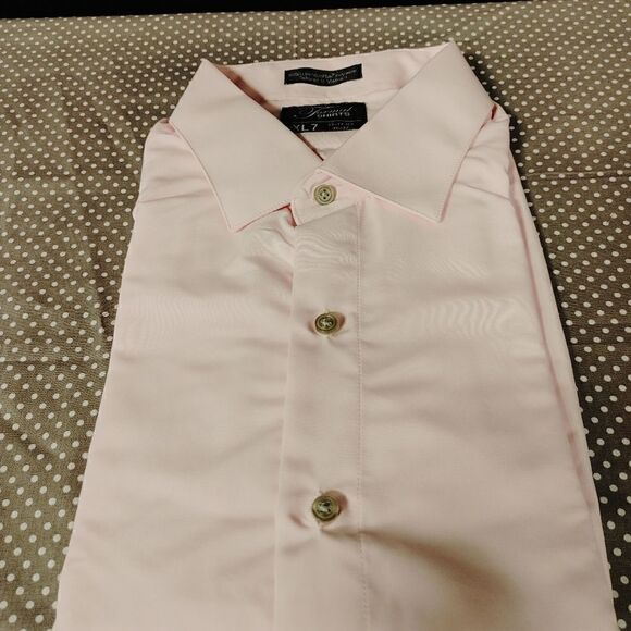 PINK REGULAR FIT MICROFIBER TUXEDO SHIRT - Picture 4 of 6